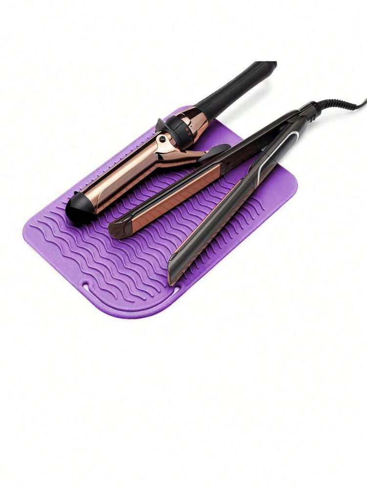 Heat Resistant Mat For Hair Styling Tools, Universal Size Fits Straighteners And Curling Irons, Made Of Heat-Resistant Material, Convenient For Storage And Travel. This Heat-Resistant Silicone Hair Styling Mat Has Insulation Function To Effectively Protect Your Hair Styling Tools. - Multicolor - View 15