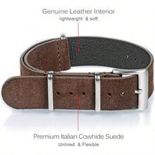 Suede Leather Watch Band Style OnePiece Military Watch Strap Vintage Tone 18 20 22mm Replacement Wrap For Men Women