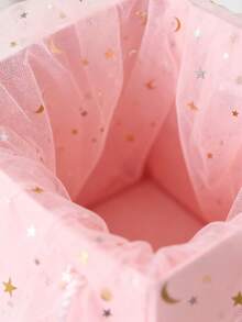 1pc Metallic Star & Moon Mesh Fabric, Sequin Starry Sky Tulle, Wedding Backdrop Veil, DIY Craft Material, Multi-Color Options - Multicolor - View 8