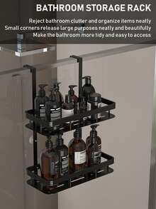 1pc Of Wall-Mounted Storage Rack For The Bathroom, Designed For Holding Shower Items, Bathrobes, And Towels, Also Suitable For Kitchen And Home Organization.
