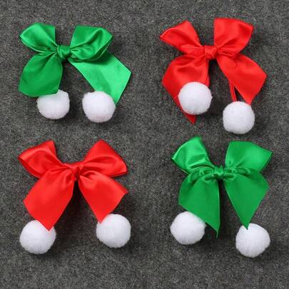 Bowknot Pom Pom DIY Accessories, Christmas Pom Pom Clothing, Bag Decor, Wholesale Pom Poms