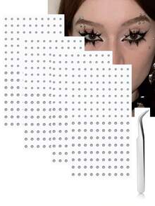 Set de pegatinas de nariz y labios falsos, joyas de perforación facial falsa sin perforación de acero inoxidable, pegatinas desechables para labios, nariz y cejas - Pegatinas - Ver 1