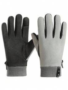 1 par de guantes cálidos para hombres, aptos para el transporte diario, actividades al aire libre, senderismo, ciclismo, con capacidad táctil y forro térmico, para invierno - Multicolor - Ver 8