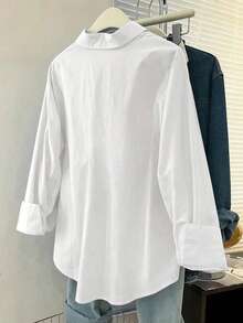 Women's Casual Loose Fitting Shirt, Elegant Minimalist Design, Versatile