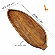 Bandeja de madera con estilo japonés para el té de la tarde, aperitivos, servir sushi, plato con forma de hoja, bandeja de té de palisandro