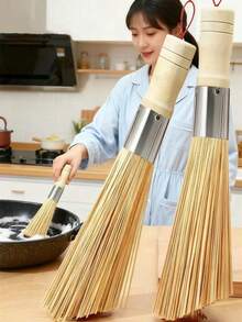 1 件天然竹锅刷，厨房锅具清洁刷，手工制作传统竹锅刷，快速清洁锅具，易于清洗 - 彩色 - 查看 2