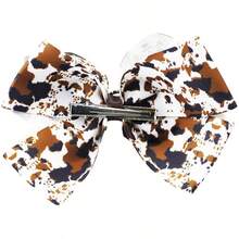 2 Pack Hair Clip For Women Girls Cow Bows Hair Clip Leopard Cow Patterned Bow Hair Clip Doublelayer Highquality Rhinestone Hair Clip Cow Print+Leopard Print One Size - Cowprintleopardprint - View 4