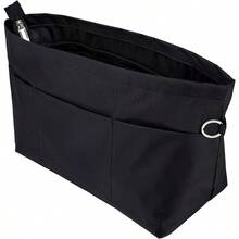 Handbag Tote Purse Organizer Insert Bag Liner Shaper Pocketbook Divider Zipper 11 Pockets Medium Black - Black - View 1