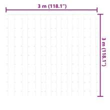 -Lichtervorhang 3x3 m 300  Kaltweiß 8 Funktionen - Kaltweiß - Übersicht 3