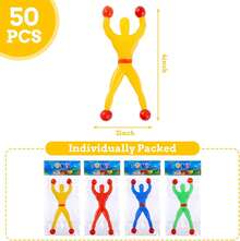 Shindel 50PCS Stretchy Wall Climbers, Climbing Man Sticky Toy Set Fun Fidget Toys, Birthday Goodie Bag Stuffers Kids Classroom School Exchange Prize, Office & Home - 1 - Xem 2