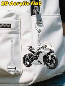 Móc khóa xe máy 2D bằng acrylic - Móc treo, thích hợp cho chìa khóa xe hơi, ba lô, túi xách, phụ kiện trang trí túi, phụ kiện xe hơi, trang trí bao bì | Thiết kế thời trang | Chất liệu acrylic, phụ kiện ví và điện thoại nữ, quà tặng cho bạn bè, gia đình, bạn gái, đồ dùng ngoài trời, trang trí tiệc, quà tặng, quà lưu niệm, món quà hoàn hảo cho mùa tựu trường hoặc Ngày Nhà giáo. - Nhiều màu - Xem 3
