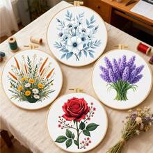 1 Set Kit de bordado para principiantes, incluye patrón de punto de cruz impreso, hilos, aro de bordado, agujas, instrucciones, kit de manualidades DIY de 7.87x7.28in, regalo ideal para Halloween, Acción de Gracias, San Valentín, Navidad, Cumpleaños