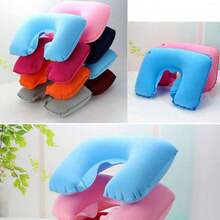 Travel Three Treasures Set, Airplane Travel Three Pieces Set, Inflatable U-Shaped Pillow, Convenient Folding Pillow, Neck Protector, Sleep Eye Mask - Multicolor - View 4