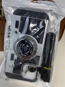 Funda de teléfono en forma de cámara 3D cruzada divertida compatible con iPhone 14 Pro Max, compatible con Apple 13 con cordón, compatible con iPhone 11/12/X/Xs/Xr/Xs Max resistente al agua, a los golpes y a los arañazos