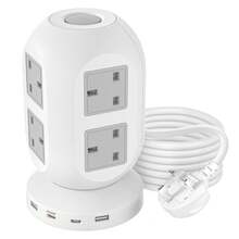 PASSUS Lantern-Shaped Power Strip With 8 AC Outlets And 4 USB Ports (2 Type-C PD20W), 6ft Flat Plug Extension Cord, Supports Multiple Connectors, Suitable For Office Supplies And Desktop Accessories, Available In 3 Colors