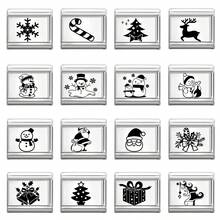 1 Stück individuell gestaltbares DIY italienisches modulares Armband, mit Weihnachtselementen, geeignet für Weihnachten, Neujahr, Halloween, Valentinstag, Weihnachtsstil, charmantes Design, Edelstahl Schmuck, Weihnachts- & Halloween-Essentiell, lokal, praktisch & modisch, Weihnachtsdekoration, Party-Outfit-Anleitung, Weihnachtsgeschenkzubehör, Weihnachtshaus-Atmosphäre, Halloween-Accessoires, geeignet als Partygeschenke für Freunde/Familie/Paare, Retro-Botanik-Stil, elegantes schwarzes Design, stabiler Herbstfarbton