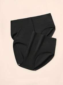 4条装黑色高腰舒适百搭简约女士三角裤 - 黑色 - 查看 4