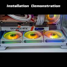 XFENGX-Fan 6-Pro ARGB炫彩12cm温控PC机箱风扇，有效降噪，增强散热美观，风冷散热 - 黑色正向出風 - 查看 3