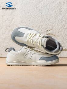 HOBIBEAR 女士休闲运动鞋，时尚百搭透气网面舒适跑步鞋，轻便日常穿着，米色，适合工作通勤和户外活动。 - 米灰 - 查看 4