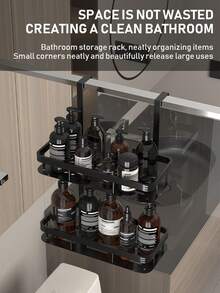 1pc Of Wall-Mounted Storage Rack For The Bathroom, Designed For Holding Shower Items, Bathrobes, And Towels, Also Suitable For Kitchen And Home Organization.