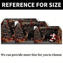 خلفية ديكور عيد الميلاد بموضوع بابا نويل، تتميز بمشهد رنة بهيج وبابا نويل، صناديق هدايا وشجرة عيد الميلاد. ديكور عطلة عالمي، لا يتطلب كهرباء - مثالي لغرف المعيشة والديكور الخارجي وأستوديوهات التصوير. متوفر بأحجام متعددة. - متعدد الألوان - مشاهدة 6