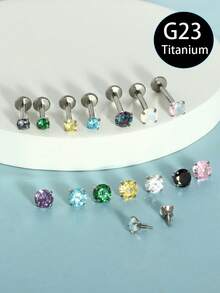 1 件 G23 钛 16G 氧化锆唇钉唇环 6-10 毫米穿孔饰品耳软骨耳屏耳轮内螺纹耳垂耳环