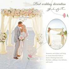 8 Panels 28" X 20ft Dusty Rose Wedding Arch Draping Chiffon Fabric For Ceremony, Arbor Drapery, Reception Decor, Party Sheer Backdrop Curtains, 2025 - Beige - View 6