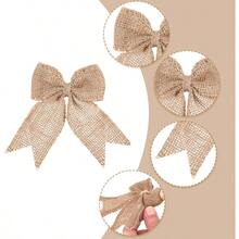 20 Pieces Burlap Bows Burlap Bow Knot Handmade Burlap Decorative Bowknot Natural Ornament Bow For Christmas Decoration Tree Festival Holiday Party Supplies Beige