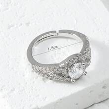 1 pieza Anillo elegante y exquisito de mujer para fiesta/uso diario con cubic zirconia estilo romántico francés