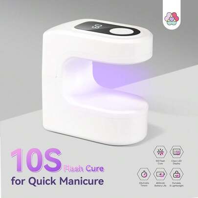 Essentials 迷你 UV 美甲灯，10 秒快速固化可充电 LED 美甲灯，带智能传感器的便携式凝胶指甲烘干机，2 个凝胶抛光固化定时器设置，紧凑型家用美甲灯，旅行美甲套装，美甲培训，非常适合美甲初学者、少女、DIY 爱好者、美甲沙龙学生，情人节、圣诞节、生日的理想礼物