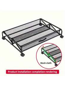 Giá để giày dép gấp gọn dưới gầm giường có lưới và bánh xe, Hộp đựng đồ đa năng bằng kim loại để đầu giường, Hộp đựng giày dép, Giá để giày dép tiết kiệm không gian dưới gầm giường có bánh xe xoay 360° - Hộp đựng bằng kim loại bền bỉ giúp cất giữ và sắp xếp giày dép dễ dàng, Thiết kế trượt đa năng cho phòng ngủ, ký túc xá, nhà riêng, Hộp đựng giày dép, Giá sắp xếp và cất giữ giày dép, Hộp đựng đồ đa năng dưới gầm giường bằng sắt, Hộp đựng đồ - Nhiều màu - Xem 4