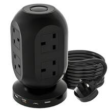 PASSUS Lantern-Shaped Power Strip With 8 AC Outlets And 4 USB Ports (2 Type-C PD20W), 6ft Flat Plug Extension Cord, Supports Multiple Connectors, Suitable For Office Supplies And Desktop Accessories, Available In 3 Colors