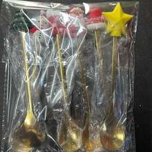 不鏽鋼聖誕餐具組，聖誕餐具，咖啡匙，水果叉，卡通聖誕娃娃匙，匙叉組 - 禮盒裝 - 查看 15