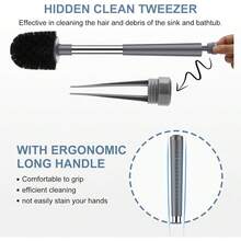 Toilet Brush And Holder 2 Pack, Self Closing Lid Toilet Bowl Brushes Holder And Extra Long Handle Ventilated Toilet Brush Set For Bathroom Cleaning, Nylon Bristles, White & Grey - 灰色的 - 查看 3