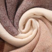 Bufanda de invierno para mujeres, bufandas de moda con sensación de cachemira a cuadros para mujeres, chales y envolturas de pashmina, bufanda larga tipo manta - Enrejado marrón y blanco - Ver 5