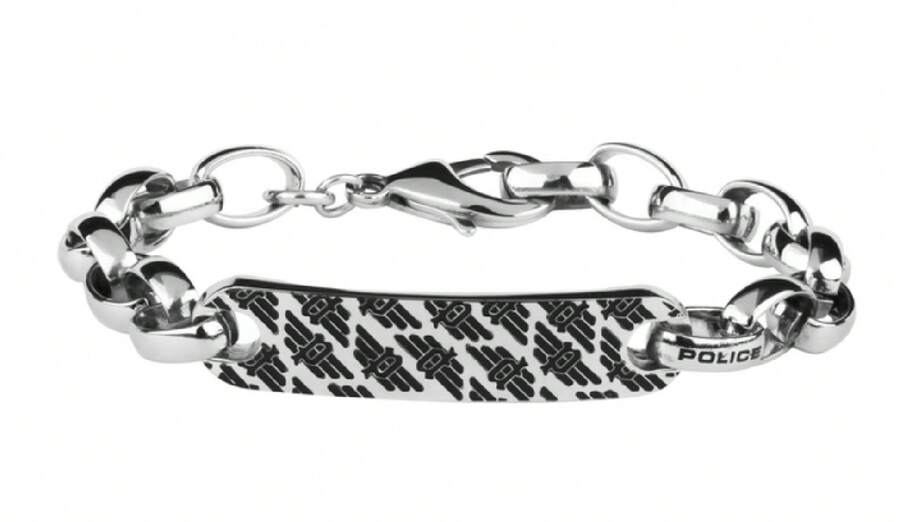 Police Pulseira de aço inoxidável masculina da polícia - Prata - Ver 1