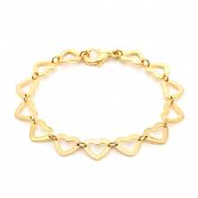 1pc Classic Gold And Silver Stainless Steel Heart Shape Bracelets For Women For Mother Day