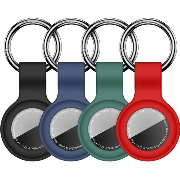 Compatible With AirTag Case Keychain For Air Tag Holder Silicone For AirTags Key Ring Cases Tags Chain Compatible With Apple For AirTag GPS Item Finders Accessories