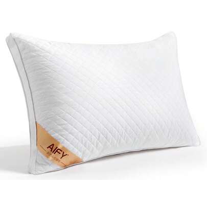 ホテル仕様 枕 1枚入 低中タイプ 高さ約16cm 快眠まくら 仰向け・うつぶせ寝対応 ふんわり柔らかい 洗える 安眠枕 立体構造 チェック柄 43×63cm ホワイト・グレー オールシーズン対応