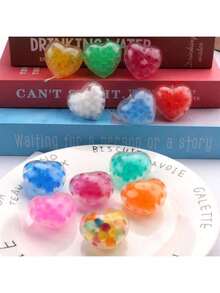 心脏抠皮肤坐立不安玩具，适用于拔毛癖、拔头发、痤疮、挤压、咬指甲、抠皮肤、焦虑症、皮肤搔抓症、挤压缓解焦虑物品、投掷坐立不安玩具、感官坐立不安玩具、生日礼物、百宝箱填充物、生日派对礼物减压玩具、礼品袋填充物、皮纳塔填充物、礼品袋填充物 - 彩色 - 查看 9