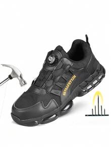 أحذية أمان للعمل جديدة للرجال، مقاومة للثقب بطرف من الصلب، مضادة للصدمات، مانعة للانزلاق، ماصة للصدمات، مقاومة للتآكل، بنظام ربط بالأربطة، قاعدة ناعمة، أحذية أمان للعمل مزيلة للروائح الكريهة