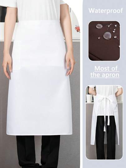 Half-Length Waterproof Apron, Bib, Smock, Splash-Proof, Breathable, Durable, Anti-Pilling, Anti-Pollution, Washable, Wear-Resistant, Non-Pilling, Suitable For Nail Salons, Schools, Bakeries, Cafes, Barbershops, Restaurants, Kitchens, Art & Painting, Unisex, Simple Style, Durable And Sturdy