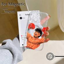 Funda de teléfono clásica de manga anime japonés F-Fighting Spirits Boxer Makinouchi Ichigo para iPhone 16 15 14 13 12 11 Pro Max Mini XR XS X 7 8 Plus, transparente, magnética, anti-caída, suave, TPU, cubierta trasera - Mezcla de colores - Ver 5