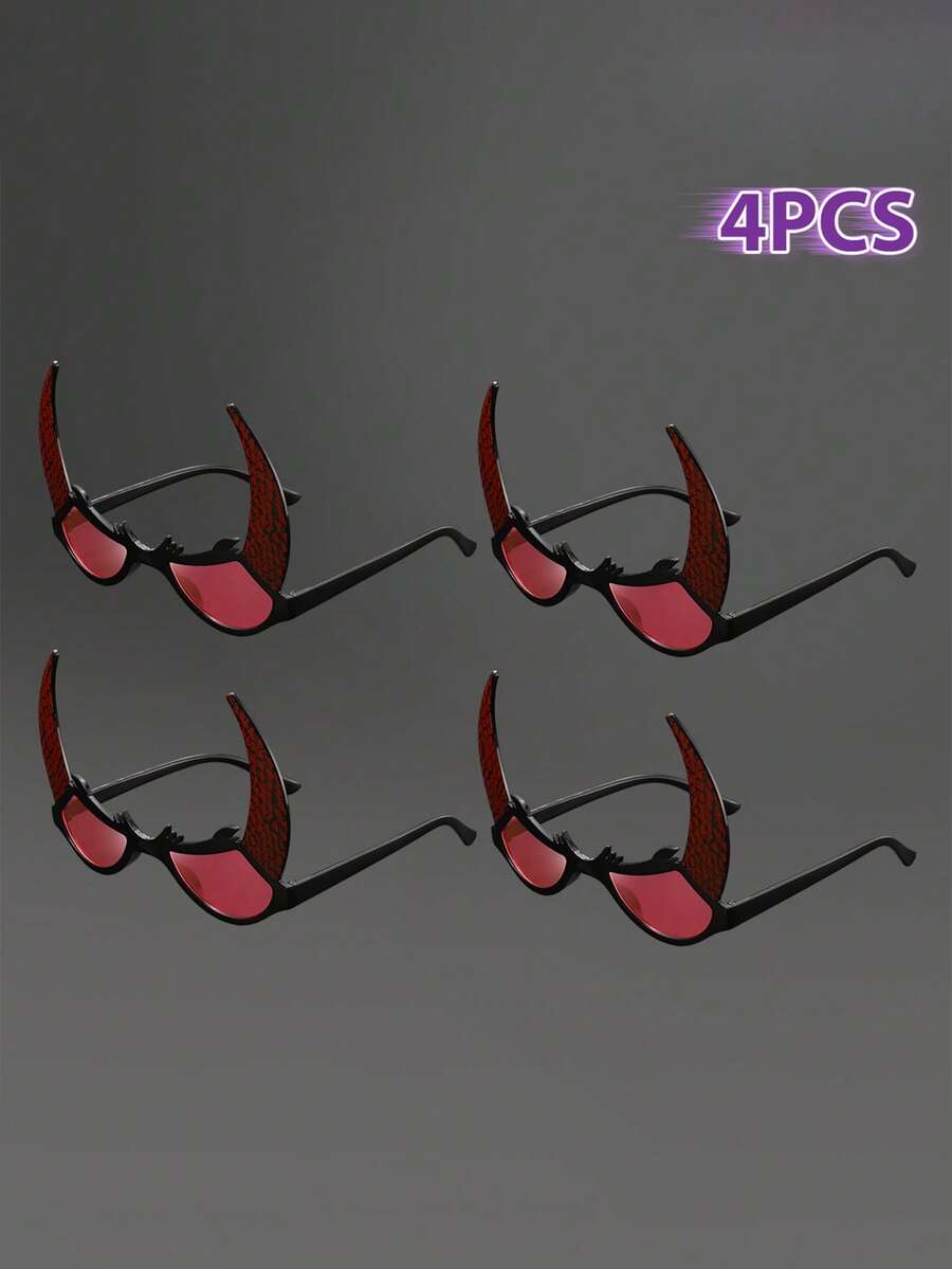 Gafas con cuernos de toro de Halloween, gafas divertidas para disfraz de fiesta de máscaras
