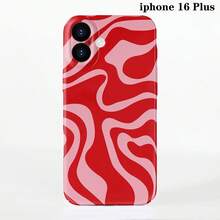 1pc Minimalist Asymmetrical Patchwork Pattern Glossy Hard Shell Phone Case, Suitable For IPhone 11/12/13/14/15/16 Pro Max