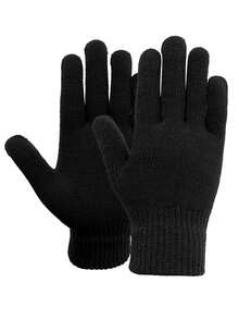 1双冬季保暖羊毛针织手套，加厚保暖，适合骑行、滑雪等户外活动，黑色全指针织手套，男女通用 - 彩色 - 查看 8