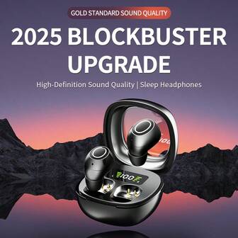 Auricolari senza fili mini ultra compatti e invisibili - Nero alla moda, design anti-riflesso, cuffie senza fili invisibili, controllo touch, con custodia di ricarica USB-C - Adatti per dormire, unisex