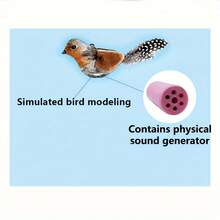 1/3 pezzi Giocattoli per gatti a forma di uccello - Senza batterie richieste, tessuto con stampa animale con piume artificiali per gioco interattivo, adatto per tutte le razze e taglie di gatti