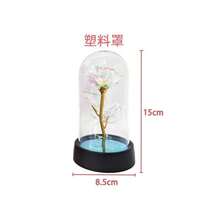 Enchanted Rose With LED Light – Decorative Eternal Flower In Acrylic Dome - Red - View 5