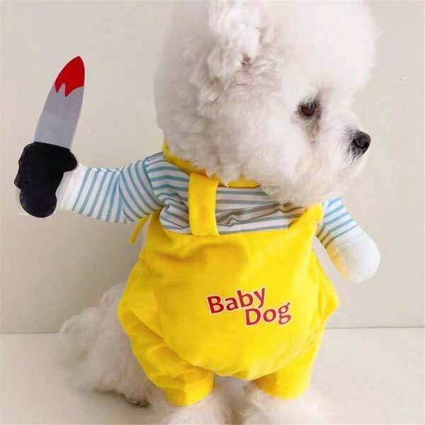 New Butcher Dog Costume, Funny Cute Upright 3D Disguise Outfit For Small, Medium, Large Dogs